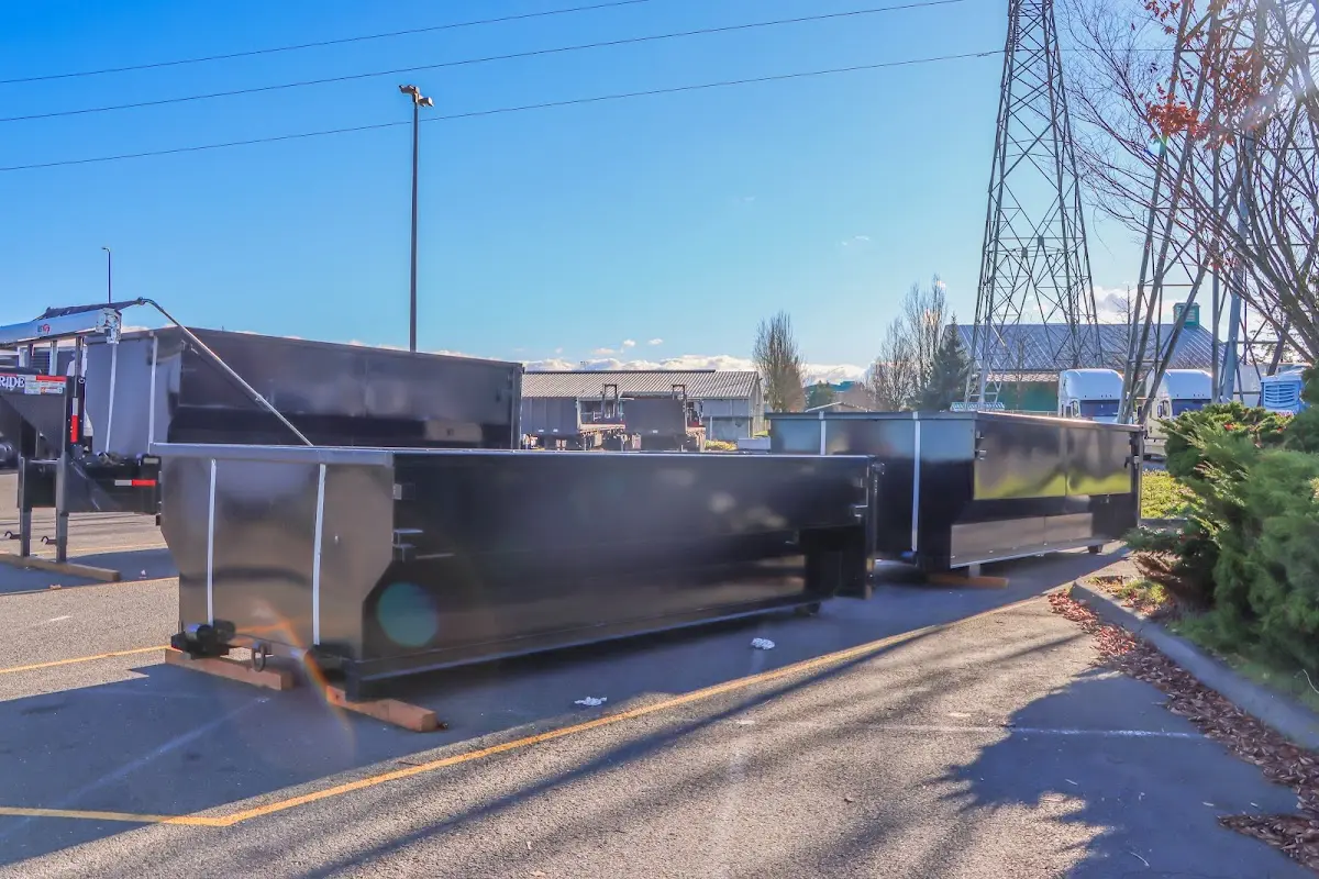 Roll-off dumpster ready for waste disposal at job site for 6 Yard Dumpster Rental in Tamiami
